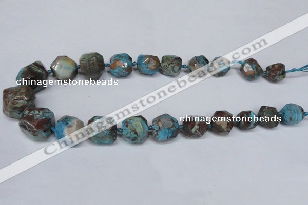 CAG7060 15.5 inches 14*16mm - 20*22mm faceted nuggets ocean agate beads