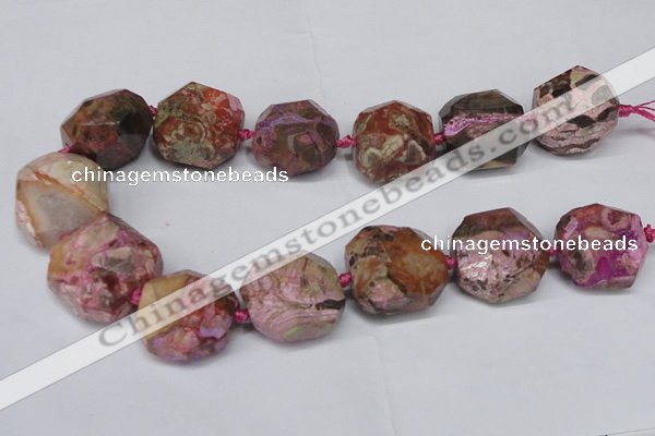 CAG7064 15.5 inches 16*25mm faceted nuggets ocean agate beads