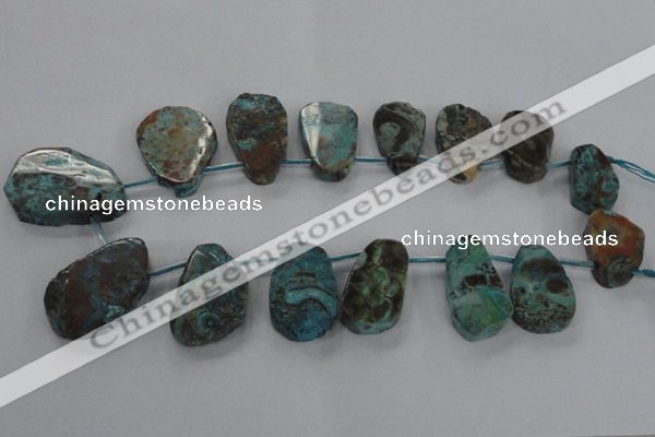 CAG7069 Top drilled 20*30mm - 30*45mm freeform ocean agate beads