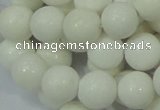 CAG707 15.5 inches 12mm round white agate gemstone beads wholesale