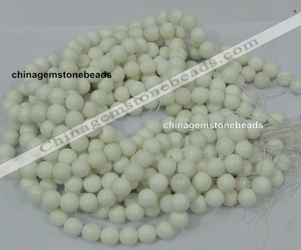 CAG707 15.5 inches 12mm round white agate gemstone beads wholesale