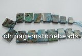 CAG7070 Top drilled 15*20mm - 25*30mm trapezoid ocean agate beads