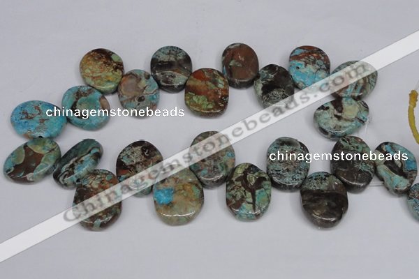 CAG7071 Top drilled 20*30mm - 25*35mm freeform ocean agate beads