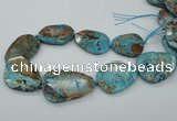 CAG7072 15.5 inches 30*40mm - 35*50mm faceted freeform ocean agate beads