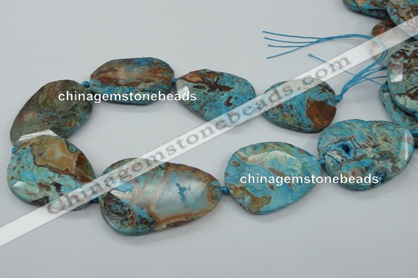 CAG7072 15.5 inches 30*40mm - 35*50mm faceted freeform ocean agate beads