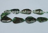 CAG7074 15.5 inches 25*35mm - 35*50mm faceted freeform ocean agate beads