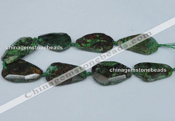 CAG7074 15.5 inches 25*35mm - 35*50mm faceted freeform ocean agate beads