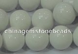 CAG708 15.5 inches 18mm round white agate gemstone beads wholesale