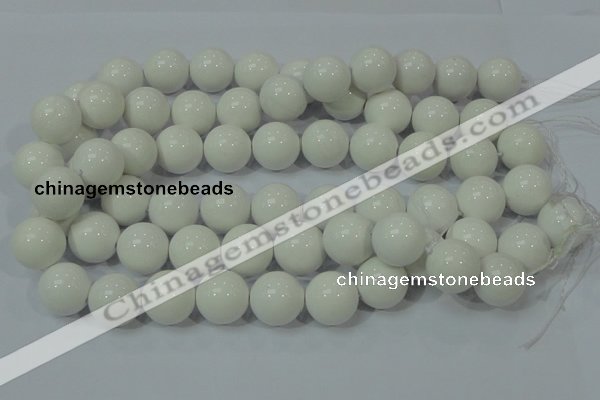 CAG708 15.5 inches 18mm round white agate gemstone beads wholesale