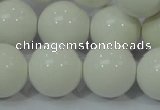 CAG709 15.5 inches 20mm round white agate gemstone beads wholesale