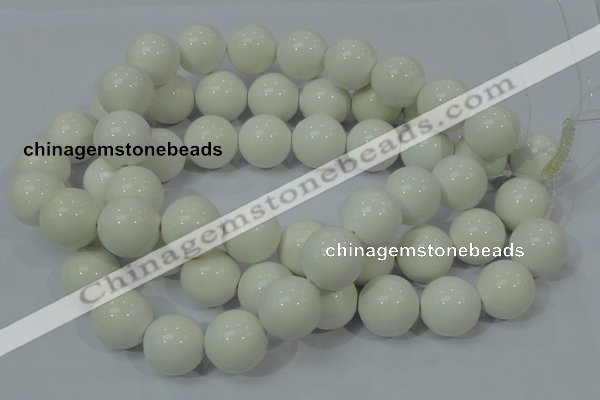 CAG709 15.5 inches 20mm round white agate gemstone beads wholesale