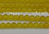 CAG7100 15.5 inches 4mm round yellow agate gemstone beads