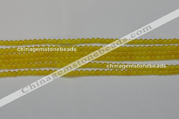 CAG7100 15.5 inches 4mm round yellow agate gemstone beads