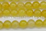 CAG7109 15.5 inches 8mm round yellow agate gemstone beads