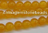 CAG7110 15.5 inches 8mm round yellow agate gemstone beads