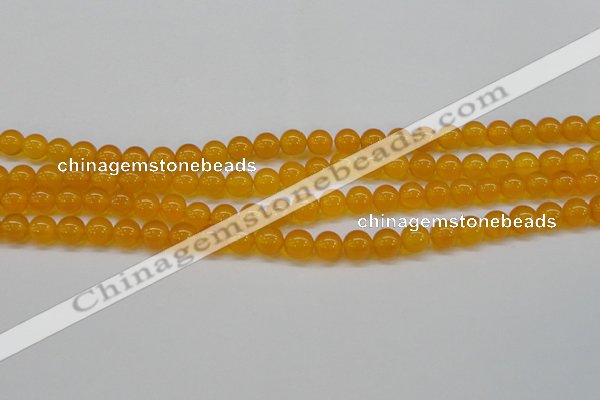 CAG7110 15.5 inches 8mm round yellow agate gemstone beads