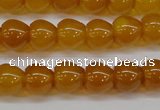 CAG7114 15.5 inches 9*10mm apple-shaped yellow agate gemstone beads