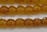 CAG7114 15.5 inches 9*10mm apple-shaped yellow agate gemstone beads