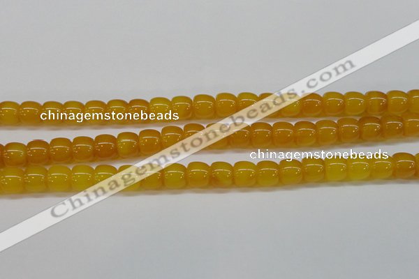 CAG7115 15.5 inches 10*12mm apple-shaped yellow agate gemstone beads