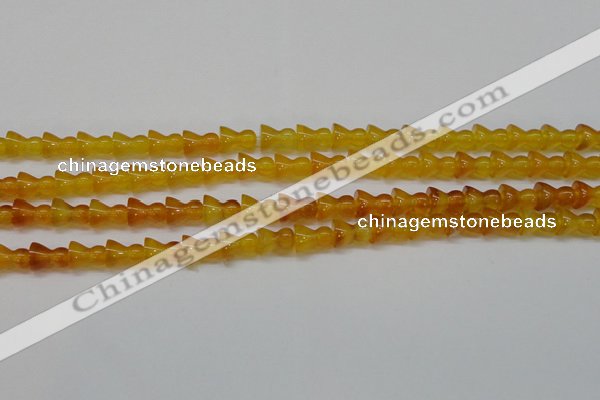 CAG7118 15.5 inches 9*11mm vase-shaped yellow agate gemstone beads