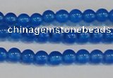 CAG7158 15.5 inches 4mm round blue agate gemstone beads