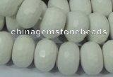 CAG716 15.5 inches 12*18mm faceted rondelle white agate gemstone beads