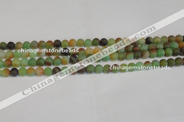 CAG7167 15.5 inches 6mm round matte rainbow agate gemstone beads