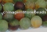 CAG7169 15.5 inches 10mm round matte rainbow agate gemstone beads