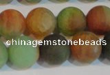 CAG7170 15.5 inches 12mm round matte rainbow agate gemstone beads