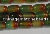 CAG7175 15.5 inches 8*12mm drum rainbow agate gemstone beads