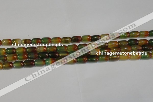 CAG7175 15.5 inches 8*12mm drum rainbow agate gemstone beads