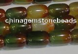 CAG7176 15.5 inches 10*14mm drum rainbow agate gemstone beads