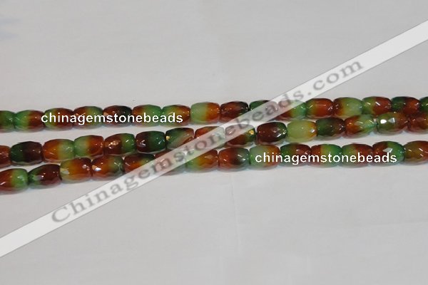 CAG7178 15.5 inches 8*12mm faceted drum rainbow agate gemstone beads