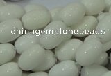 CAG718 15.5 inches 10*15mm rice white agate gemstone beads wholesale