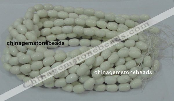 CAG718 15.5 inches 10*15mm rice white agate gemstone beads wholesale