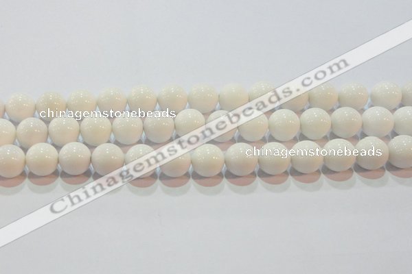 CAG7182 15.5 inches 14mm round white agate gemstone beads