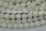 CAG7185 15.5 inches 3mm faceted round white agate gemstone beads