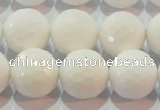 CAG7186 15.5 inches 16mm faceted round white agate gemstone beads