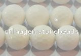 CAG7186 15.5 inches 16mm faceted round white agate gemstone beads