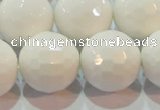 CAG7187 15.5 inches 18mm faceted round white agate gemstone beads