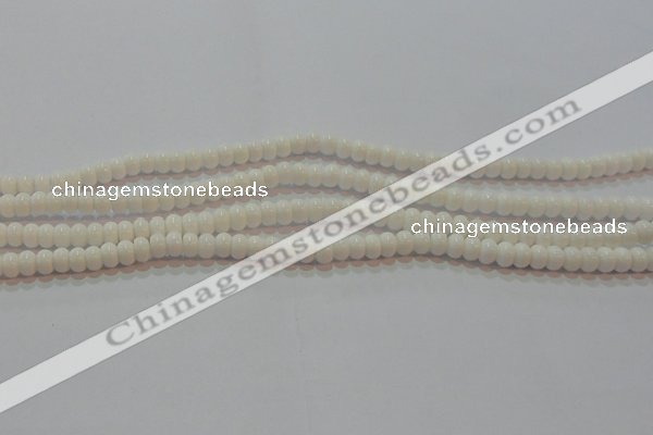 CAG7190 15.5 inches 4*6mm rondelle white agate gemstone beads