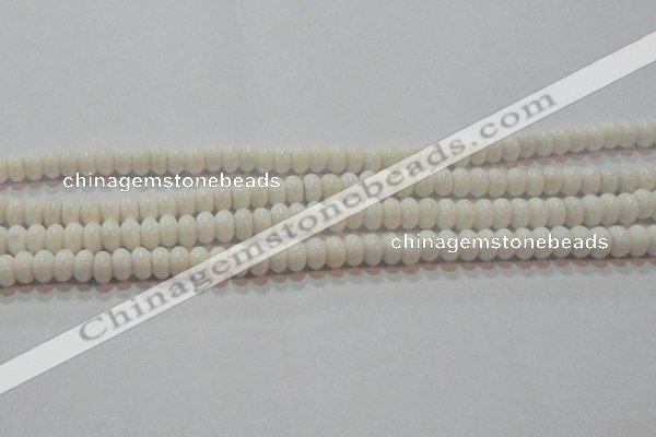 CAG7191 15.5 inches 5*8mm rondelle white agate gemstone beads