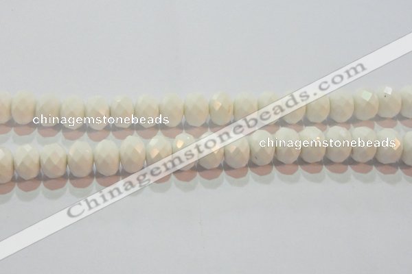 CAG7195 15.5 inches 10*14mm faceted rondelle white agate beads