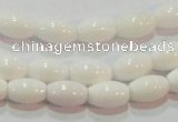 CAG7200 15.5 inches 5*8mm rice white agate gemstone beads