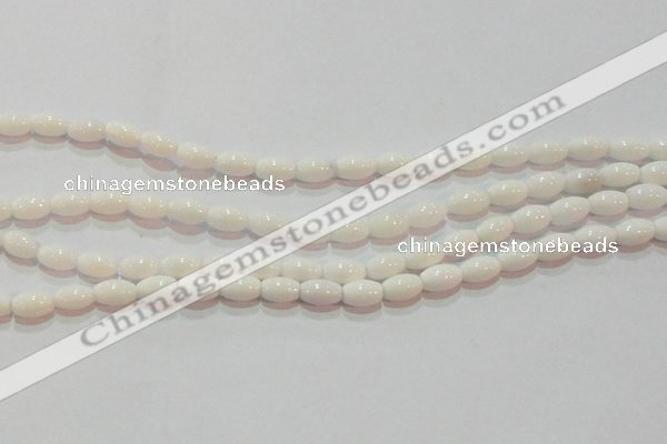 CAG7200 15.5 inches 5*8mm rice white agate gemstone beads