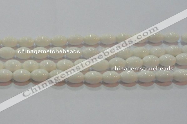 CAG7203 15.5 inches 10*14mm rice white agate gemstone beads