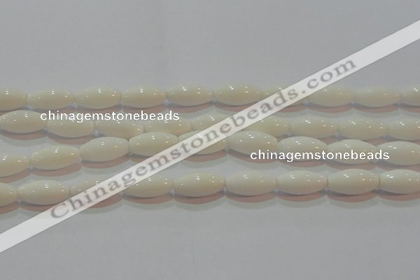 CAG7205 15.5 inches 8*16mm rice white agate gemstone beads