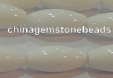 CAG7206 15.5 inches 7*21mm rice white agate gemstone beads