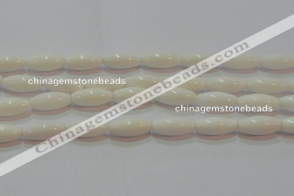 CAG7206 15.5 inches 7*21mm rice white agate gemstone beads