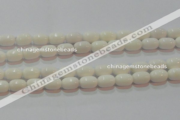 CAG7212 15.5 inches 10*14mm drum white agate gemstone beads